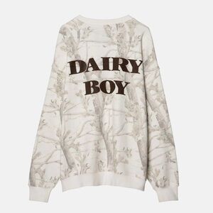 DAIRY BOY Teddy Brown Woodland Camo Crew Sweatshirt
